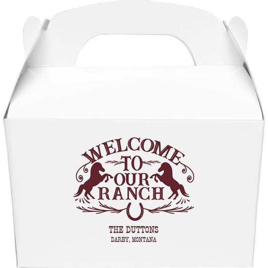 Welcome To Our Ranch Gable Favor Boxes